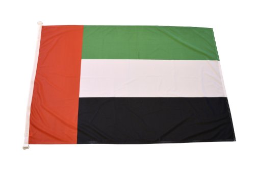 FahnenFleck Flagge: Vereinigte Arabische Emirate, Breite 150 cm, Höhe 100 cm, aus hochwertigem Polyestergewirk Polytex 110 g/m²