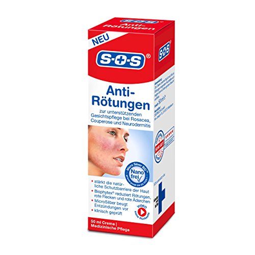 SOS Anti-Rötungen - Medizinische Gesichtspflege bei Rosacea, Couperose und Neurodermitis | Mit MicroSilber, Panthenol und Biophytex | Nano-frei